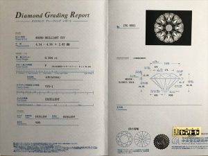 【PT900 / D0.43ct/D1.30ct】ダイヤモンド 鑑別書