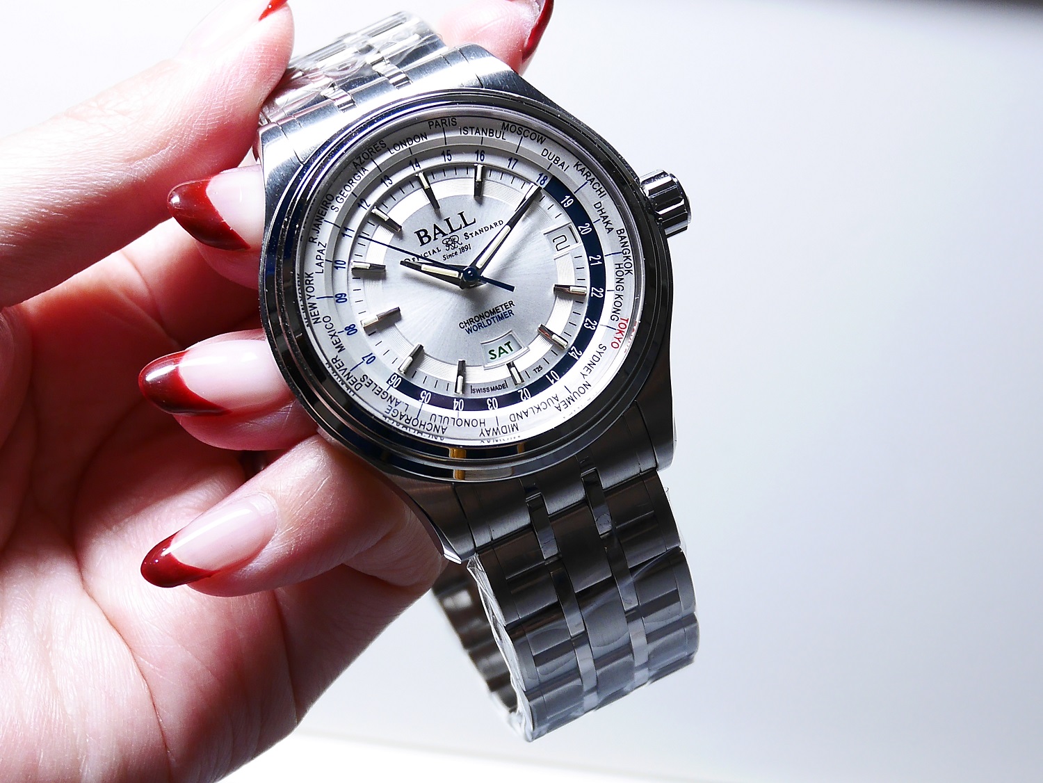 激安ファッション [3年保証] 送料無料 中古 腕時計 自動巻き シルバー 新品仕上済 GM2020D-SCJ-SL トレインマスターワールドタイム メンズ ボールウォッチ は行